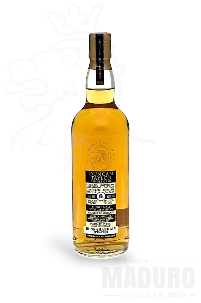 whisky-bunnahabhain-duncan-taylor-8-Jahre-single-cask-scotch-maduro